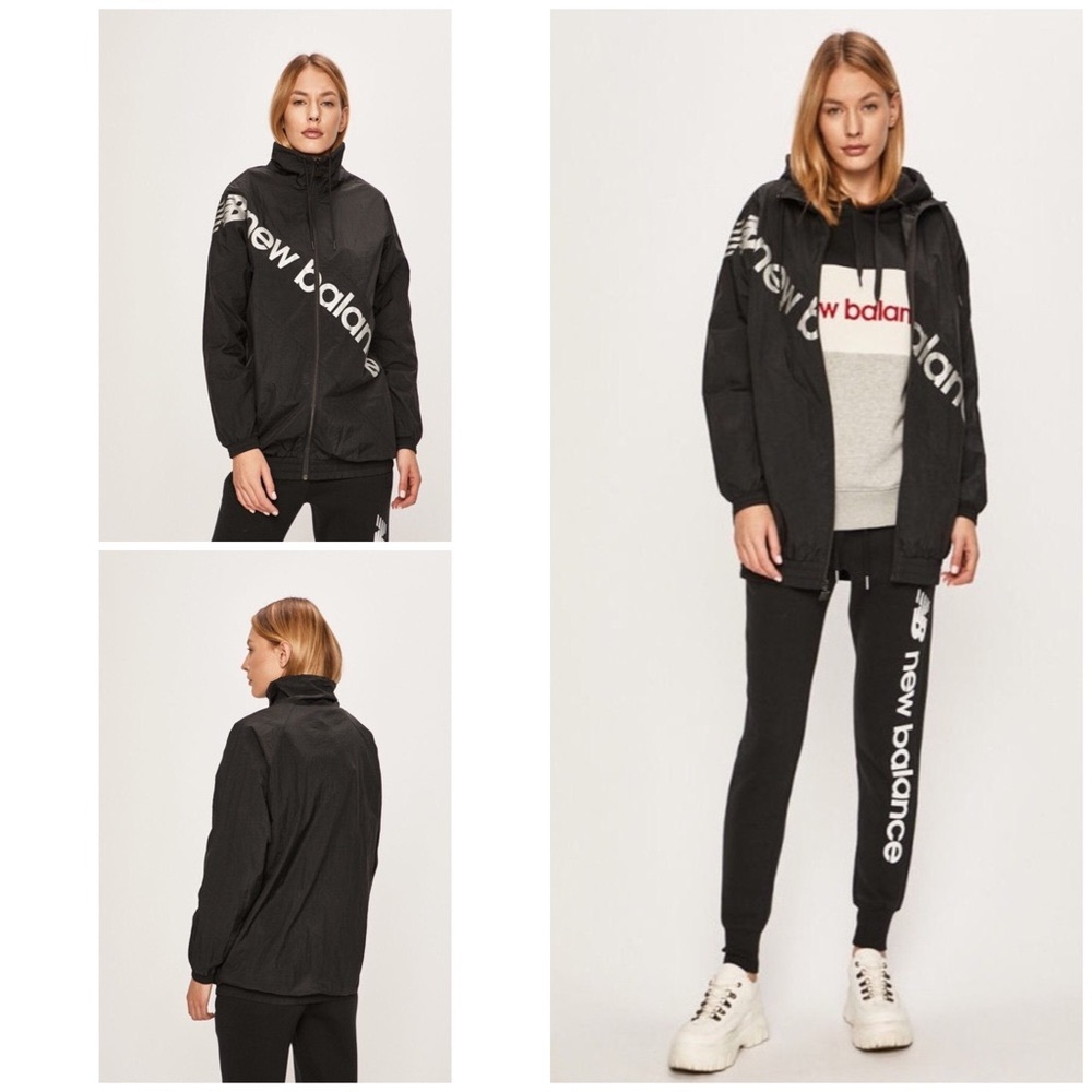 New Balance Black Oversized Lightweight Nylon Jacket